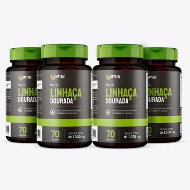 Imagem de Kit 4x - Óleo de Linhaça (1 g) - 70 cápsulas - Omix-Unissex
