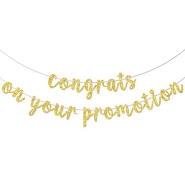 Imagem de Parabéns pela sua faixa de promoção, veja você recebendo decorações de festa promovidas, tão orgulhoso de você, decoração de promoção de trabalho, parabéns, suprimentos de decoração, glitter dourado