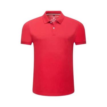 Imagem de Camisas Polo Masculinas De Manga Curta Casuais Em Cores Sólidas Moda D