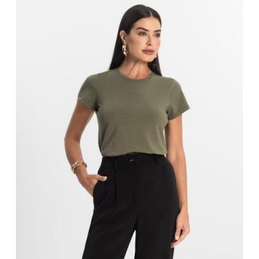 Imagem de Blusa Feminina Cotton Leve Básica Rovitex Verde, P, Verde