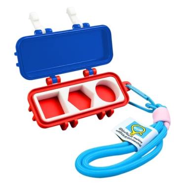 Imagem de Vaveren Porta-giz para taco de bilhar, caixa organizadora prática com três compartimentos para guardar giz e tacos de bilhar. Ideal para guardar e organizar, Vermelho