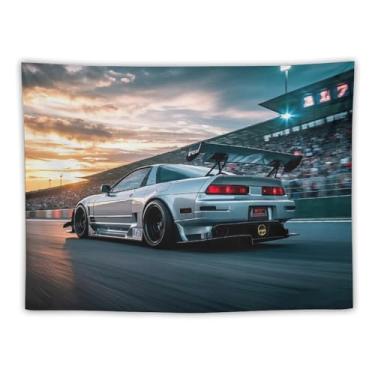 Imagem de HouLaiZhe JDM Tapeçaria de carro Jdm Nsx Extreme Speed Sports Racing Cool Wall Hanging Quarto Decoração de casa Tapeçarias Estética Piquenique Decoração de Parede Arte de Parede para Dormitório Sala