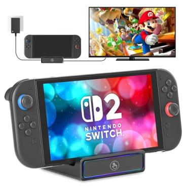 Imagem de Switch2 Dock para Nintendo Switch 2 e 1, adaptador de TV 4 em 1 com 4K a 60Hz, porta USB 3.0, carregamento tipo C 100 W, estação de ancoragem portátil para viagem, para Samsung Dex, MacBook