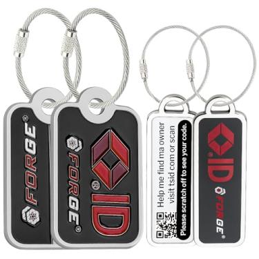 Imagem de Forge Etiquetas de bagagem perdidos e achados, etiqueta de rastreamento de bagagem global, compatível com WorldTracer, sistema de identificação de bagagem acionado por sentinela de viagem para bagagem