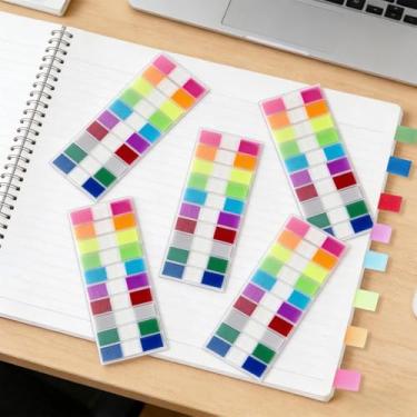 Imagem de Conjunto de 5 notas autoadesivas, cores sortidas aleatórias transparentes, blocos de notas não oleosos para escritório, escola e uso doméstico