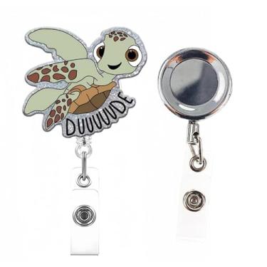 Imagem de Pacote com 2 carretéis de crachá de enfermeira, gato engraçado e suporte de identificação retrátil de metal, clipe de jacaré de acrílico fofo para crachá de identificação, suporte de etiqueta de nome