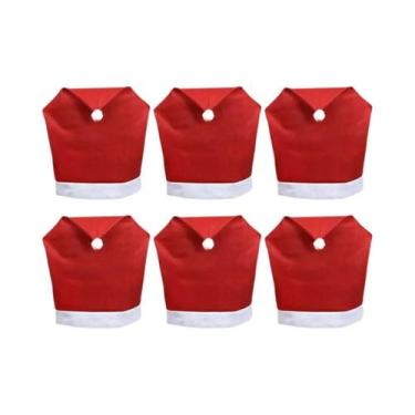 Imagem de Capa De Cadeira De Natal Vermelha Em Tecido Não Tecido Para Decoração 