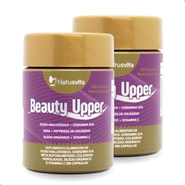 Imagem de Beauty Upper. Ácido Hialurônico, Coenzima Q10, MSM Enxofre Orgânico, Vitamina C, Silício Orgânico e Peptídeos de Colágeno (Kit 02 Frascos. 240 cápsulas)