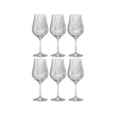 Imagem de Conjunto de Taças para Vinho Bohemia Tulipa Optic em cristal 450ml - 6 Peças