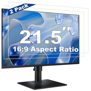 Imagem de Pacote com 2 películas protetoras de tela de computador de 21,5 polegadas, bloqueador de luz azul e antirreflexo com protetor de filtro transparente para proteção ocular, compatível com monitores