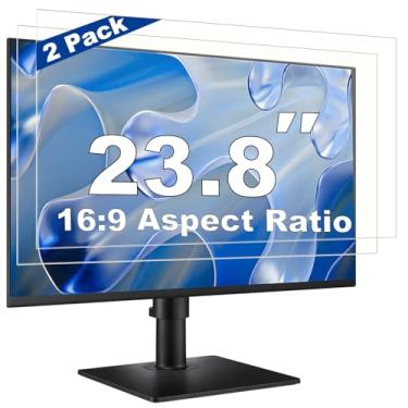 Imagem de Pacote com 2 películas protetoras de tela de computador de 23,8 polegadas, bloqueador de luz azul e antirreflexo com protetor de filtro transparente para proteção ocular, compatível com monitores