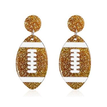 Imagem de Solighter Brincos pendentes de basquete de rúgbi de acrílico leves feitos à mão para mulheres, joias de presente, Large, Acrílico, Sem pedra preciosa