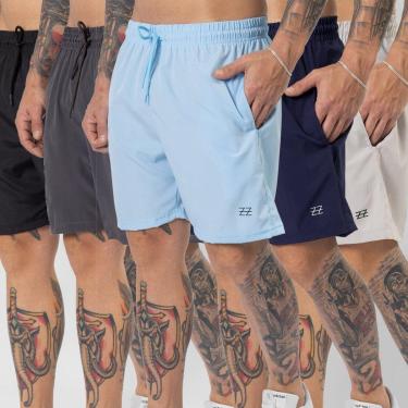 Imagem de Kit 5 Bermudas Masculinas Academia Treino Corrida Shorts Elástico Luzzoo-Masculino