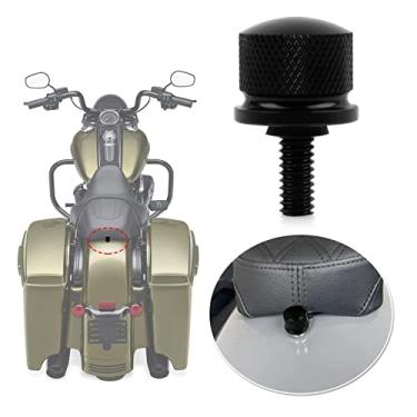 Imagem de PSLER Kit de botão de tampa de parafuso de assento de alumínio para montagem de para-lamas para Touring Sportster Touring Road King Electra Street Glide 1996-2022, preto