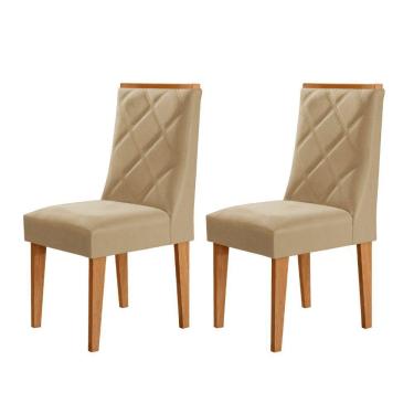 Imagem de Conjunto Com 2 Cadeiras MDF Isadora Para Sala De Jantar Moderna Turim 07/Naturale