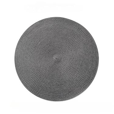 Imagem de Jogo Americano kit 4 ou 6 Peças Mesa Sousplat Cozinha Redondo Jantar Descanso de Prato(Cinza×4)