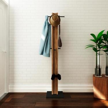 Imagem de Cabideiro Vertical de Chão  38x165cm Nogal - Tecno Mobili, Nogal e Pre