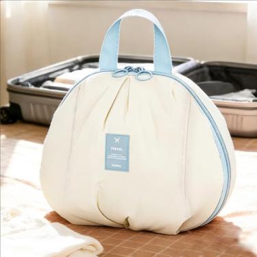 Imagem de Bolsa de armazenamento de viagem 3 em 1 – 19 x 9 cm, organizador de bagagem com vários compartimentos para roupas/roupas íntimas, Azul, 7.8 x 3.5 x 9 inches