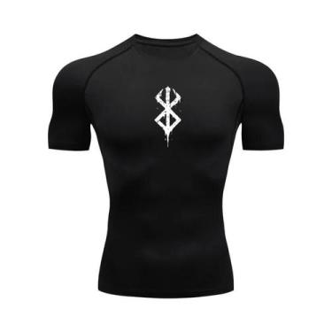 Imagem de Camisas De Compressão Masculinas De Secagem Rápida Com Estampa, Manga 