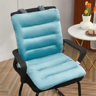 Imagem de Almofada antiderrapante para cadeira com amarras, almofada para cadeira de escritório com suporte para as costas, almofada macia para assento em dormitórios, salas de jantar e cozinhas.