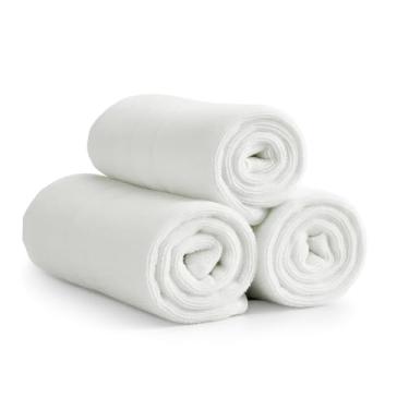 Imagem de Toalha de Rosto 40x70cm Branca Algodão Absorvente Secagem Rápida Uso Salão Barbearia Manicure Hotel Lavagem Fácil (Kit 02 Uni)