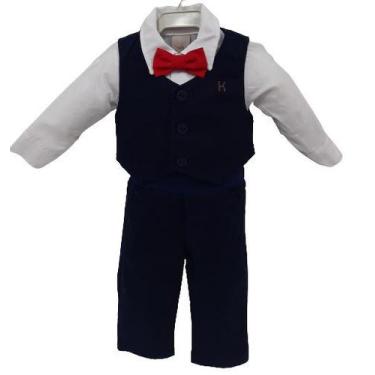 Imagem de Conjunto Luxo Social Bebê Menino Body Colete Gravata 2254 - Katita Kid