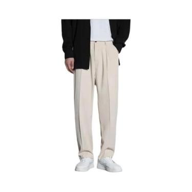 Imagem de Calças Casuais Masculinas Pretas, Estilo Baggy, Corte Slim, Compriment