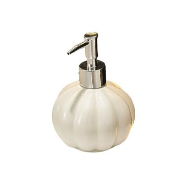 Imagem de Dispensadores de sabonete, dispensadores de sabonete, luxuosos, de cerâmica, com bomba, banheiro, gel de banho, champô, garrafa vazia para cozinha, banheiro (branco)