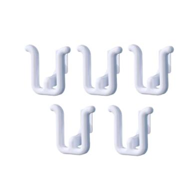 Imagem de 5/10 conjuntos de ganchos de armazenamento de chinelos, prateleiras sem perfuração nas paredes do banheiro, prateleiras internas para uso doméstico, ferramentas de armazenamento de chinelos (branco, 5