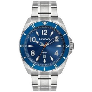 Imagem de Relógio Seculus Masculino Aço Calendário Prata 77259G0SVNA1-Masculino