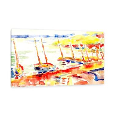 Imagem de Henri Matisse Canvas Wall Art Barcos at Collioure impressões famosas reprodução de pintura a óleo decoração de parede para sala de estar banheiro Henri Matisse pôster moldura 30x50cm (12x20in)