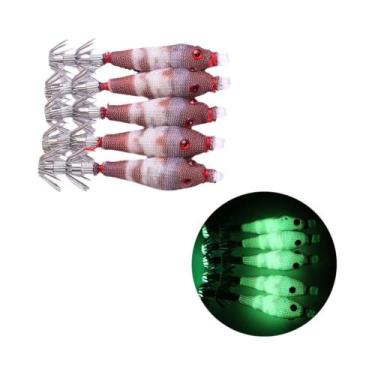 Imagem de Ganchos De Pesca Em Forma De Lula Brilhante 5 Peças Ganchos De Jig Mac