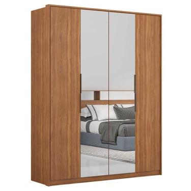 Imagem de Guarda Roupa Casal Attore D43012k 4 Portas 2 Portas Em Espelho Amendola - Demartêz