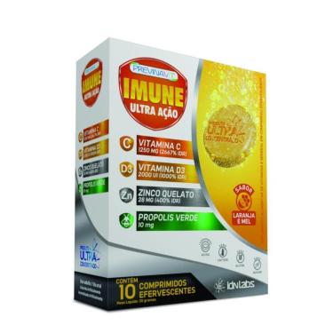 Imagem de Previnavit Imune Ultra Ação Idn Labs - Caixa Com 10 Comprimidos Efervescentes - Sabor Laranja-Unissex