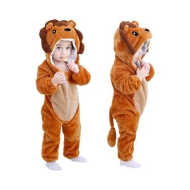 Imagem de Macacão Unissex De Bebê Em Flanela Com Capuz, Roupa De Inverno Grossa 