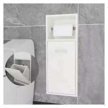 Imagem de Nicho de chuveiro de aço inoxidável - Armazenamento de banheiro embutido à prova d'água para xampu e artigos de higiene pessoal, suporte de papel higiênico, 50 x 20 x 14 cm - Design branco moderno