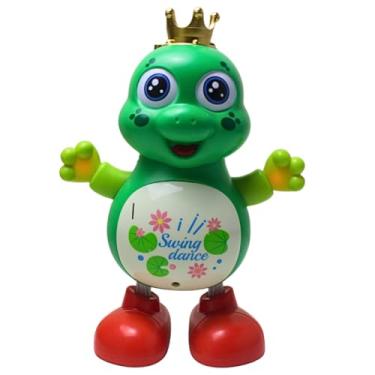 Imagem de Brinquedo Interativo Sapo Dançante com Coroa, Luzes LED e Música, Plástico ABS, 19.5x15x9 cm, Acima de 3 Anos