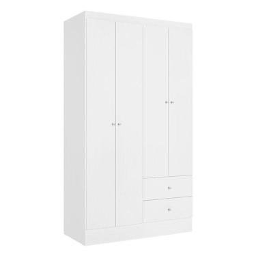 Imagem de Guarda Roupa Solteiro Astro 4 Portas Branco Rosa Flex Acetinado - Thb