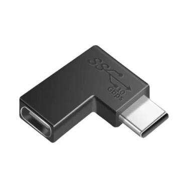 Imagem de Adaptador USB-C De Ângulo Reto 90 Graus Fêmea Para Macho 10Gbps Conect