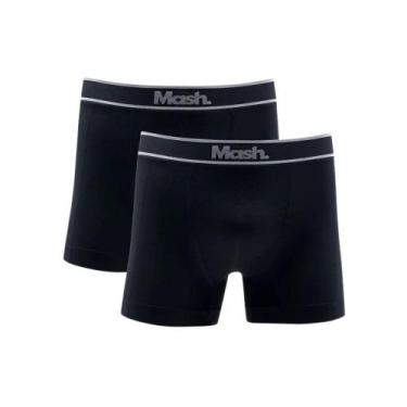 Imagem de Kit 2 Cuecas Boxer Mash Microfibra Sem Costura Adulto 711.17, Preto, P