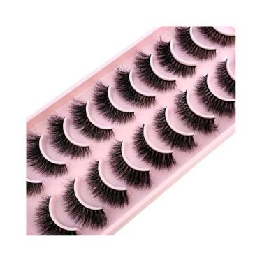Imagem de Cílios Postiços Naturais 3D Curly Faux Mink Feitos À Mão, 10 Pares, Si