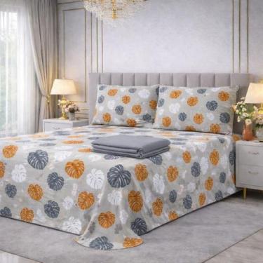 Imagem de Kit Cobre Leito Romance Casal Padrão 3pç + Lençol De Elástico - 200 Fi