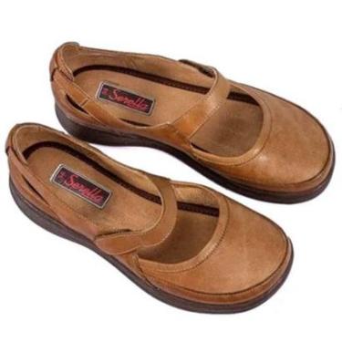 Imagem de Sapato Boneca Couro Feminino Retrô Vintage Plataforma Casual-Feminino