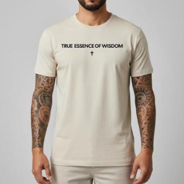 Imagem de Camiseta Masculina T-Shirt Minimalista 100% Algodão Premium Camisa Básica Gola Redonda Reforçada-Masculino