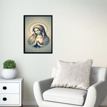 Imagem de Quadro Decorativo Virgem Maria Prateada 45X34Cm - Com Vidro