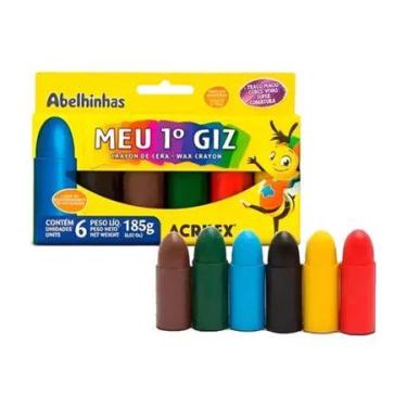 Imagem de Giz de Cera Acrilex Meu Primeiro  6 Unidades Grandes e Seguras para Cr