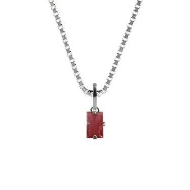 Imagem de Colar 60Cm Prata 925 Turmalina Rosa Natural E Verdadeira - Ponte Vecch