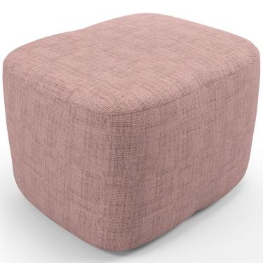 Imagem de Puff Decorativo Orgânico Para Sala Quarto Saori W01 Linho Rosa - Lyam Decor