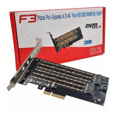 Imagem de Placa Controladora M.2 NVMe para PCI-E X4 - F3 PLA-NM-1506
