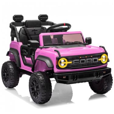 Imagem de Carro Elétrico Infantil 12V, Ford Bronco 1 Assento, com Controle Remoto, Suspensão nas 4 Rodas, Música via Bluetooth, First Ride On, Rosa